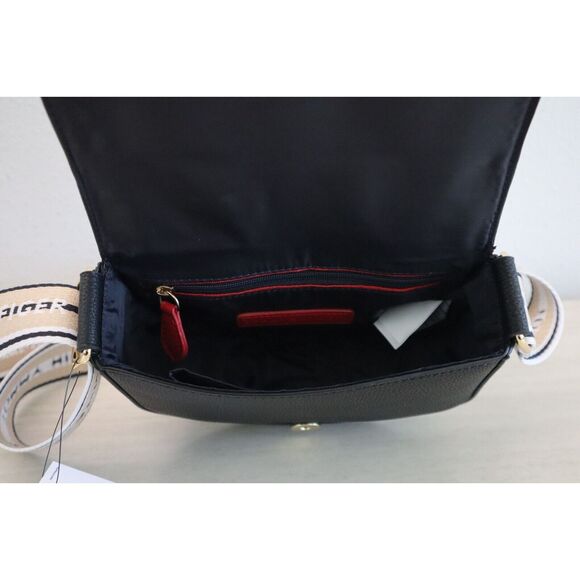 Tommy Hilfiger 69JA031-001 Black Pebbled Sylvie II Flap Crossbody Bag - Picture 6 of 10